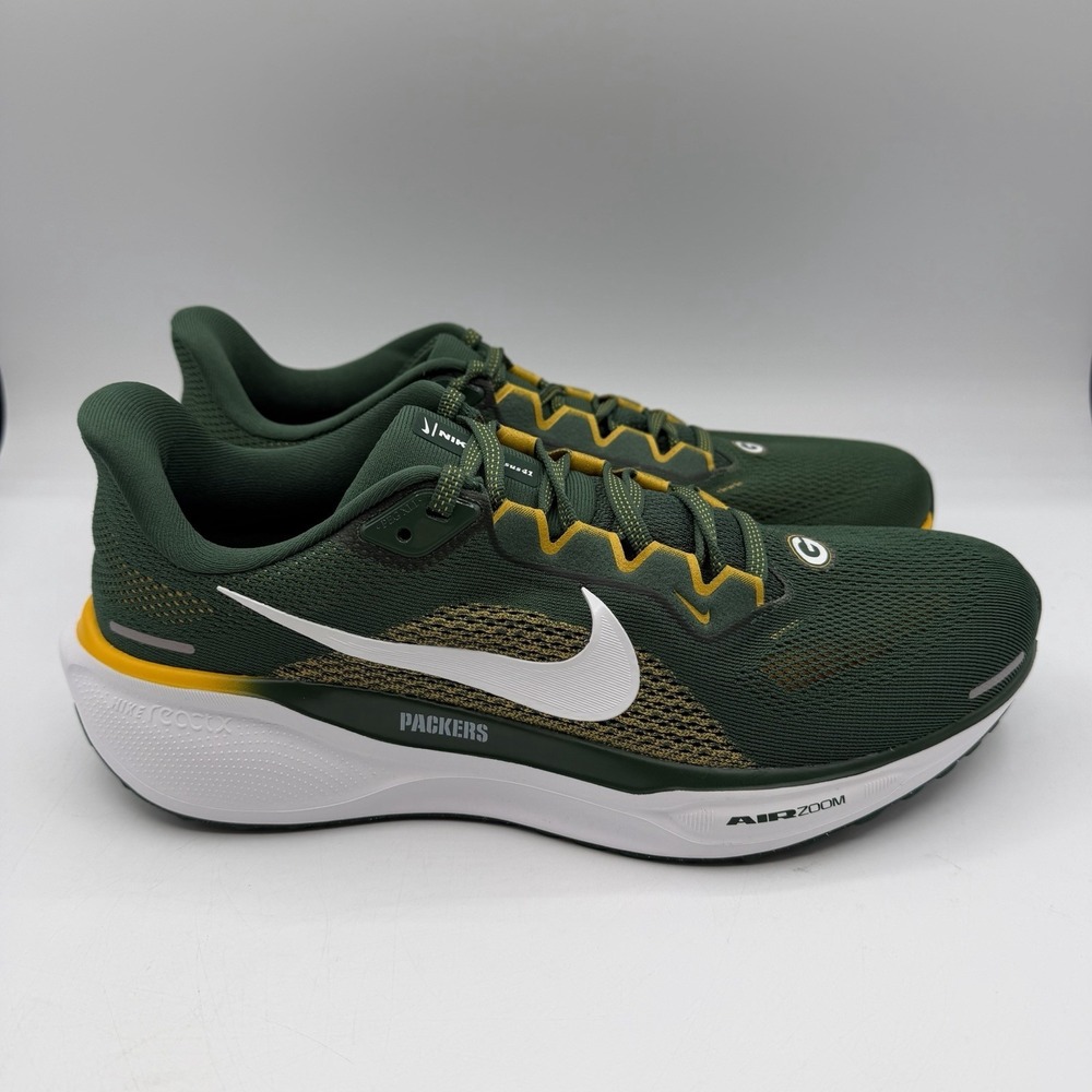 Nike Air Zoom Pegasus 41 Green Bay Packers Running Shoes Mens 9.5 NFL FZ5090-300